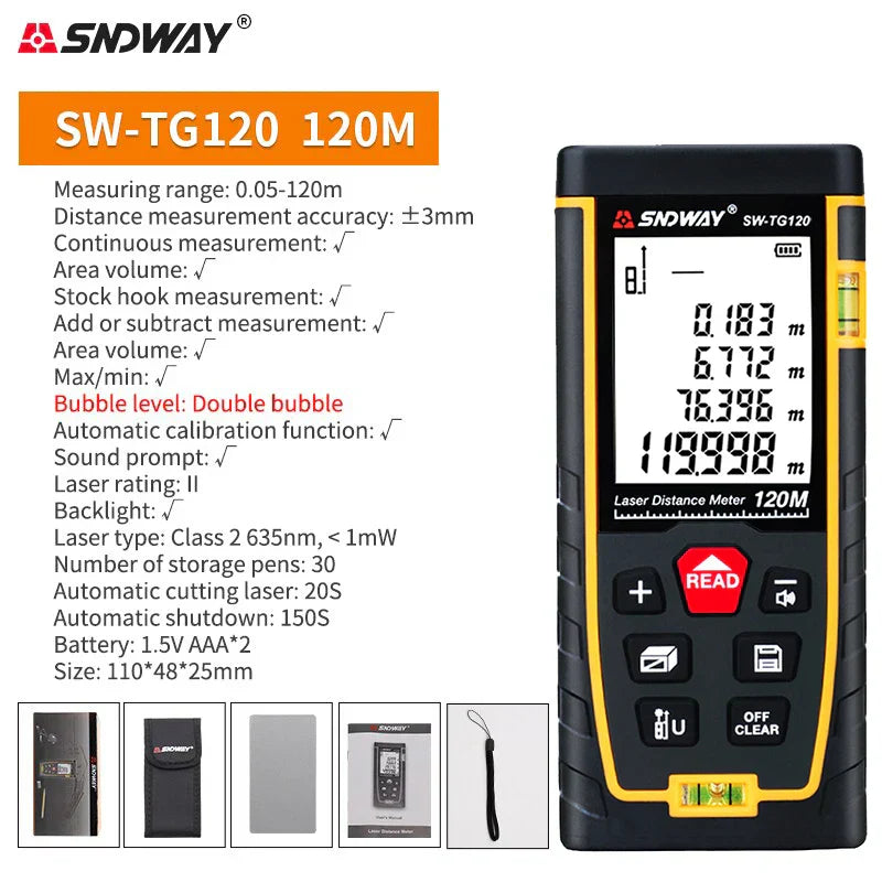 SNDWAY Laser Distance Meter Digital Rangefinder Mini Laser