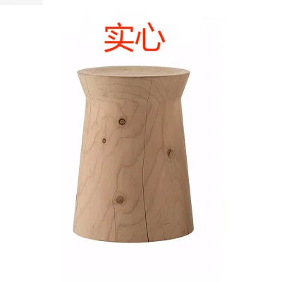 Creative Solid Wood Stool Log Pouf Sitting Stool