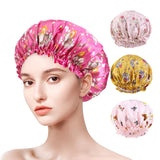 Women Satin Bonnets Printed Floral Edge Nightcap Fashion