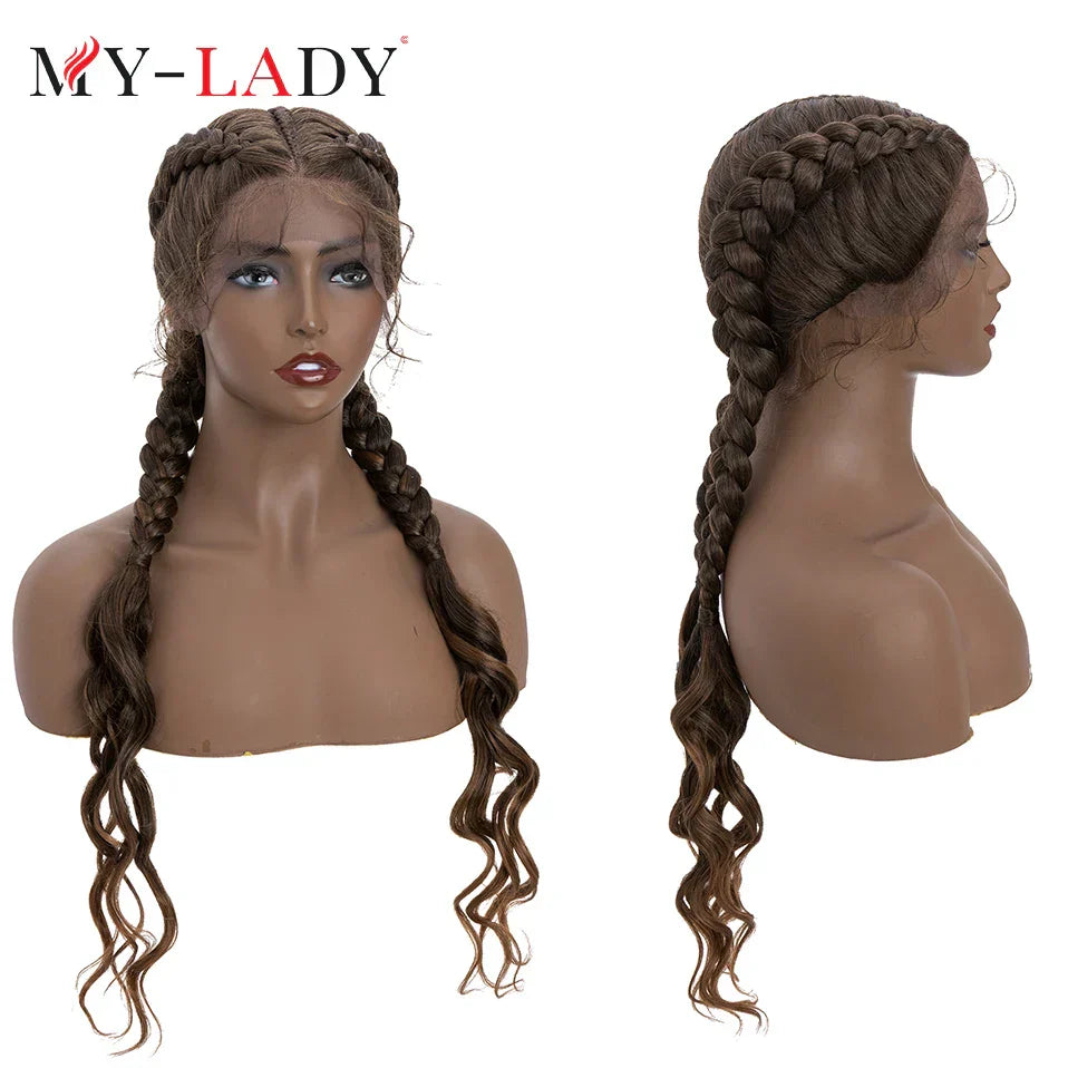 My-Lady Synthetic 27inches Lace Front Hair Wig Black
