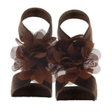 Cute Flower Chiffon Baby Sandals Soft Breathable Solid
