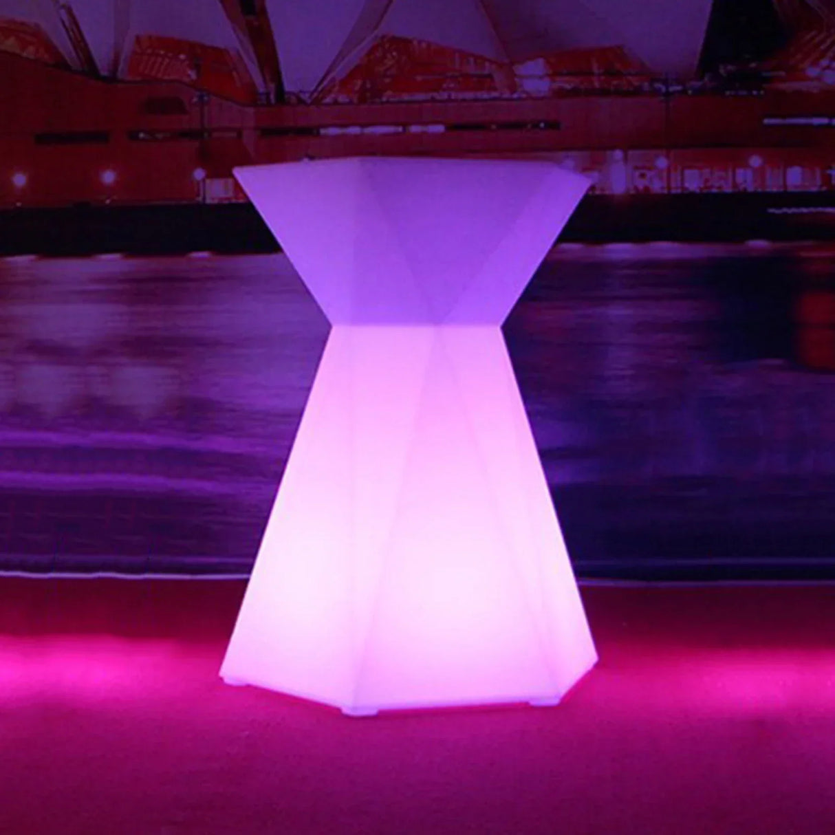 Hexagonal LED Light Up Accent Side Table, 16-Color