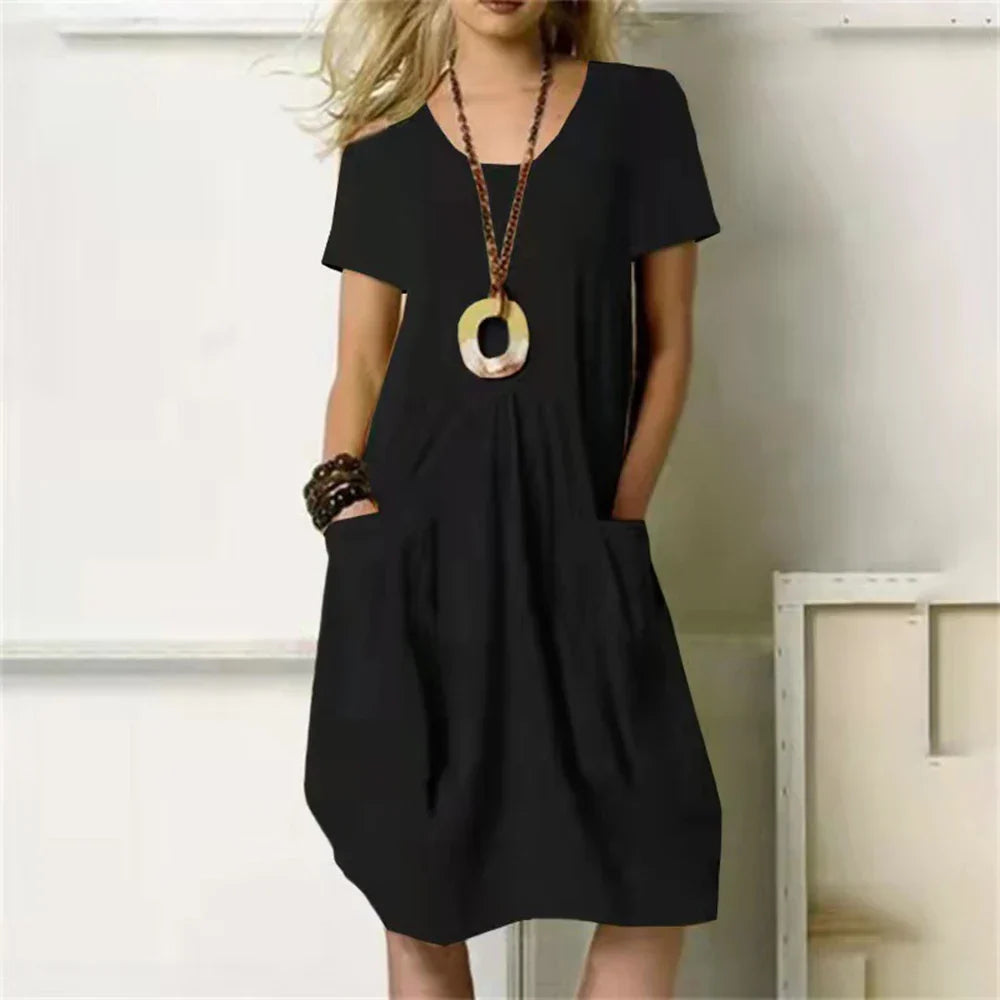 Oversized Cotton Linen Long Dress for Women 2023