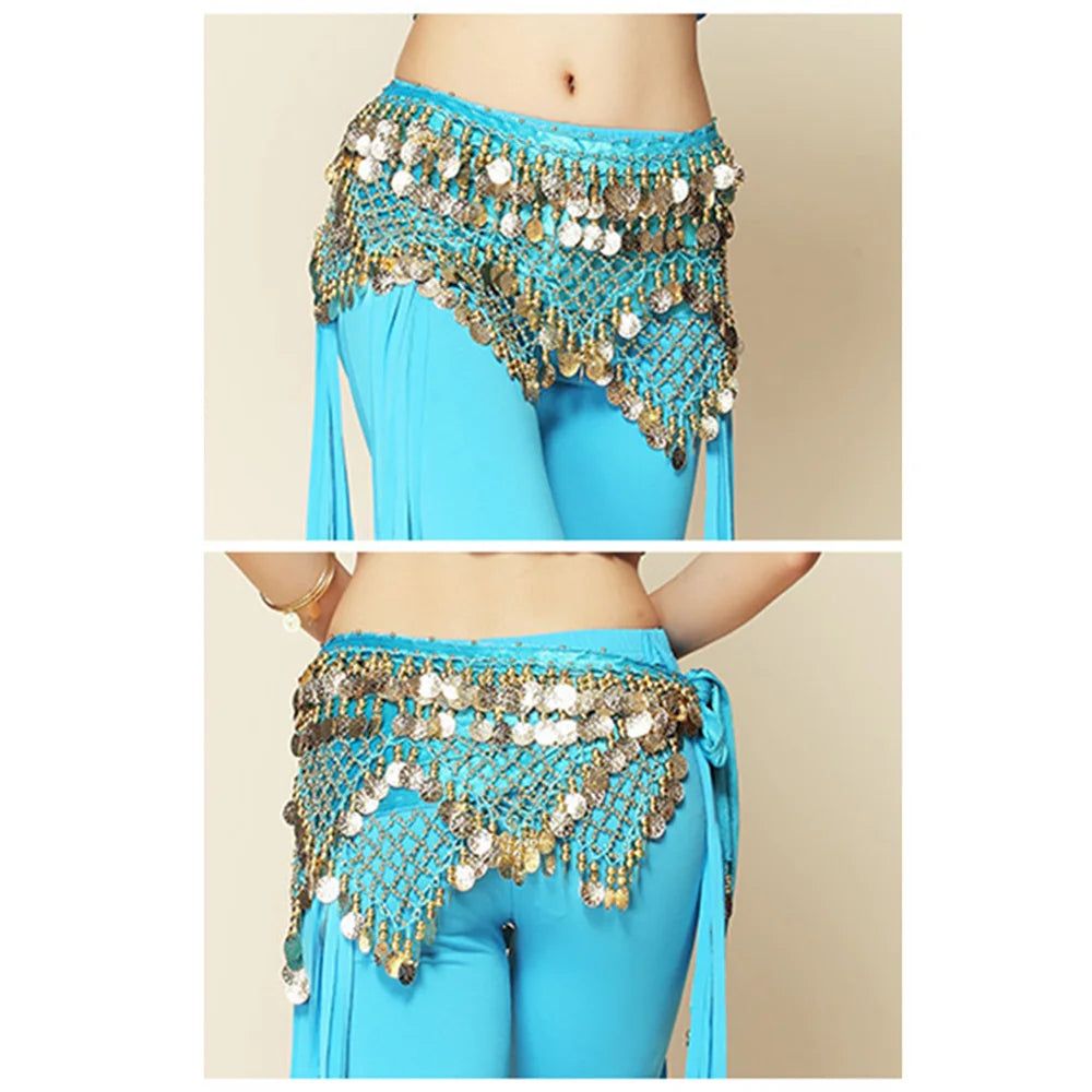 1Pc Belly Dance Waist Chain – 5-Layer Gold Coin Hip Scarf