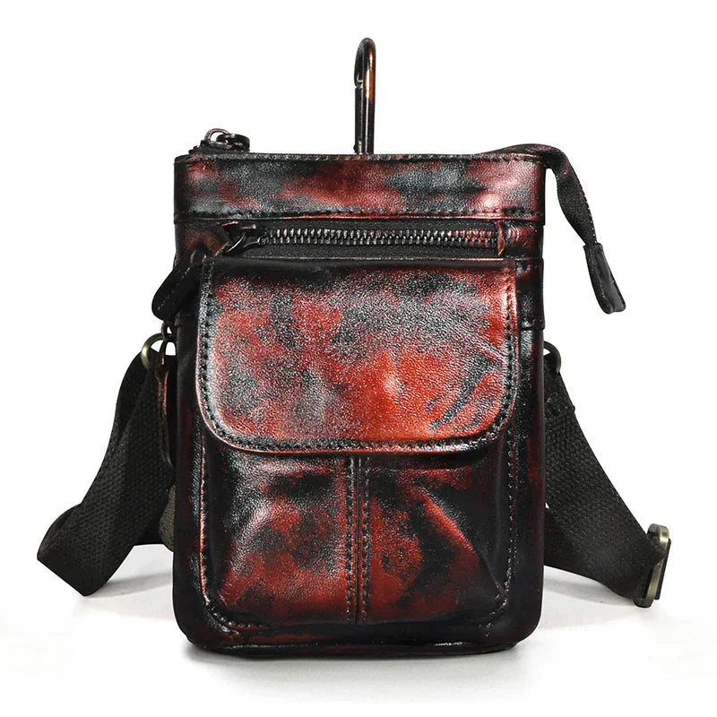Original Leather Male Casual Design Mini Shoulder Messenger