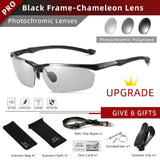CLLOIO Top Quality Aluminum Polarized Photochromic Sunglasses Men