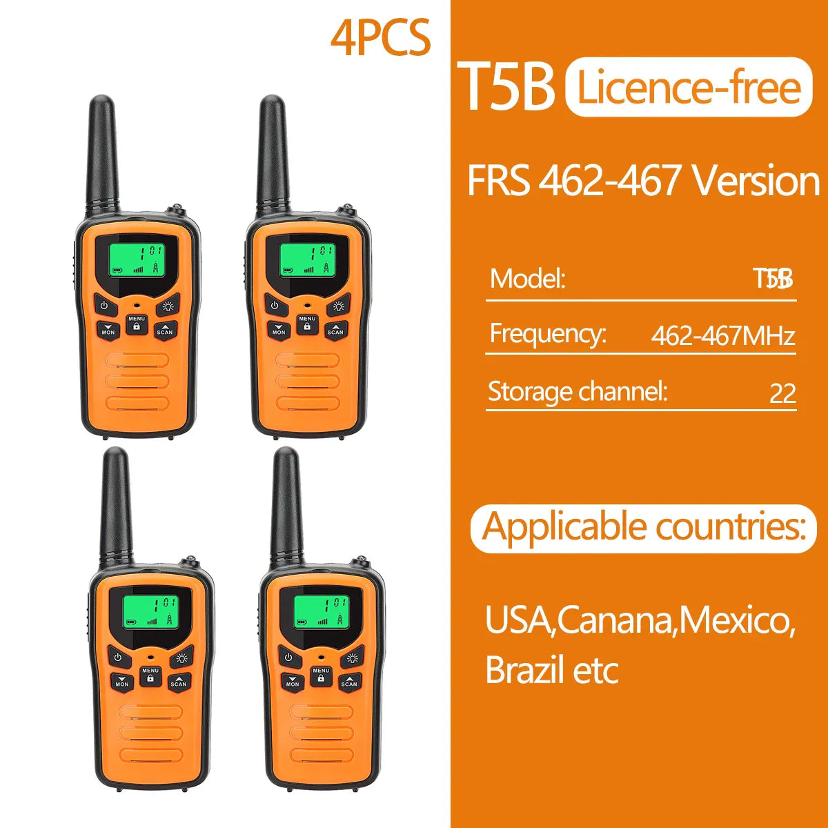 2/4/6 PCS ABBREE Walkie Talkie PMR/FRS UHF Mini