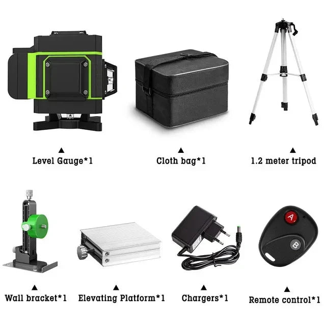 Laser Level 12 Lines 3D Self-Leveling 360 Horizontal