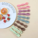2PCS Cute Baby Learning Spoons Utensils Set Food