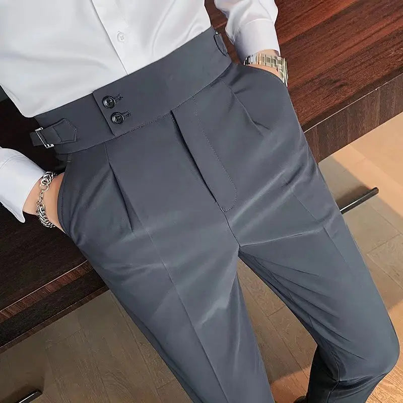 Business Tie Pleated Suit Pants The Trend Fashion