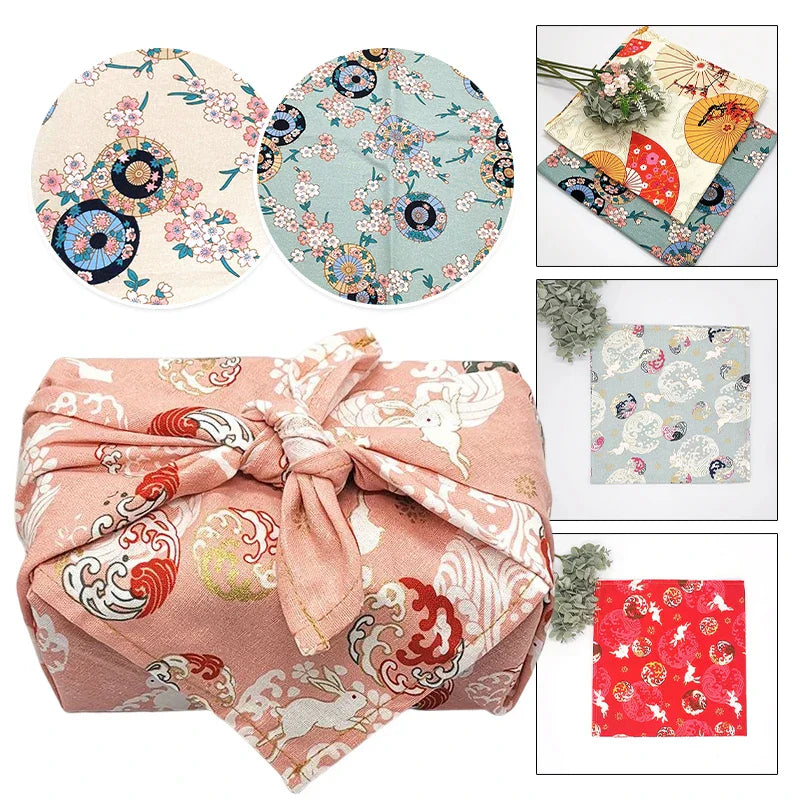 70x7090x90cm Japanese Handkerchief Furoshiki Double Side Floral Print