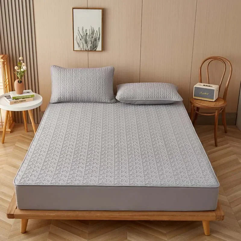 Pure Cotton Soft Quilted Mattress Cover Anti-bacterial King