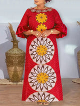 Plus Size 5XL VONDA Bohemian Women Printed Maxi