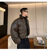 Y2K Short Down Jacket Retro Aviator Jacket short