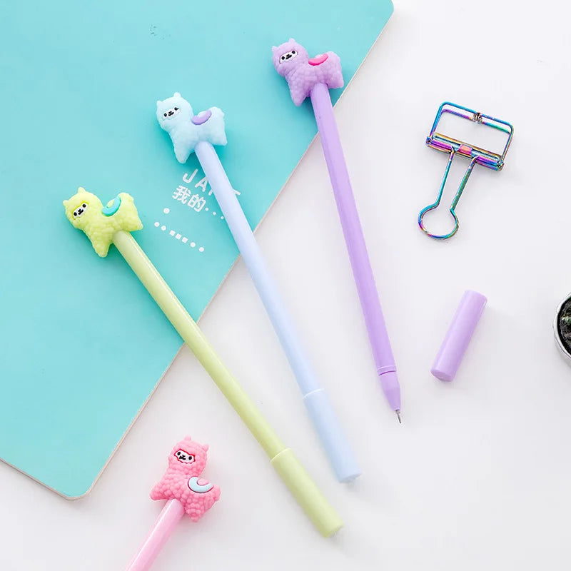 12 pcs/lot Kawaii Alpaca Cartoon Gel Ink Pens