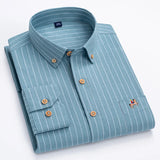 M~6XL Men's Shirt Long Sleeve Cotton Oxford Fashion