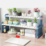 Natural Bamboo Indoor Plant Stand for Desk,Adjustable Desktop