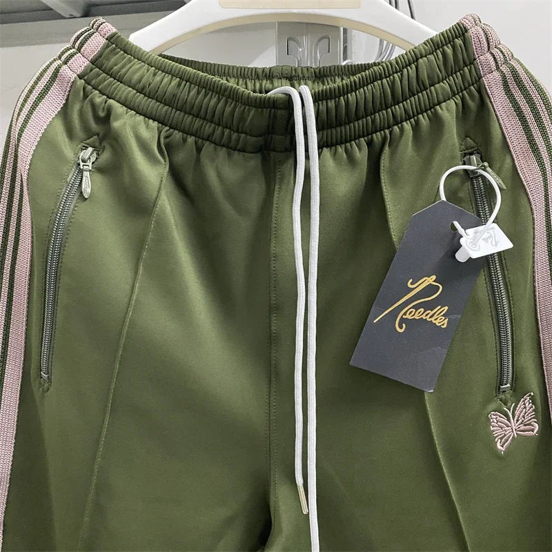 New Army Green Needles Pants Men Women 1:1