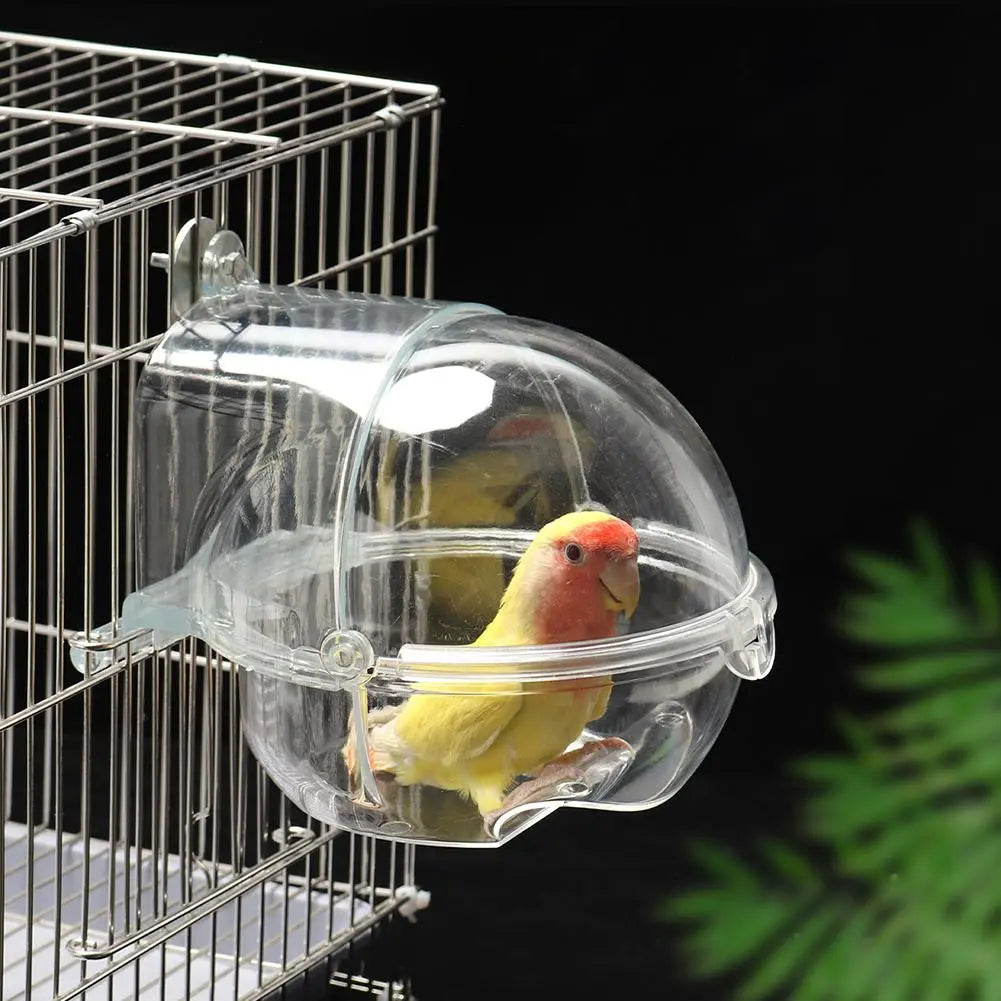 Parrot Bath Tub Bird Shower Box Transparent Bathing