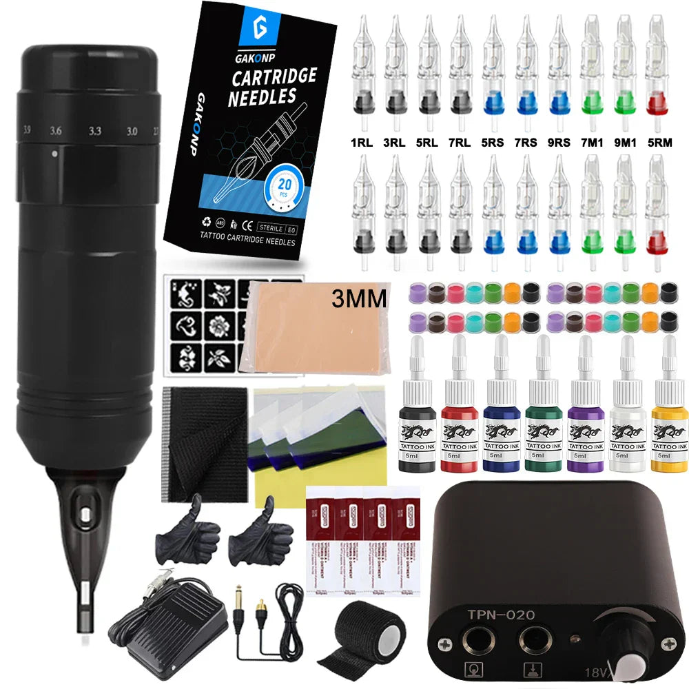 Complete Tattoo Machine Pen Kit Rotaty Tattoo Pen