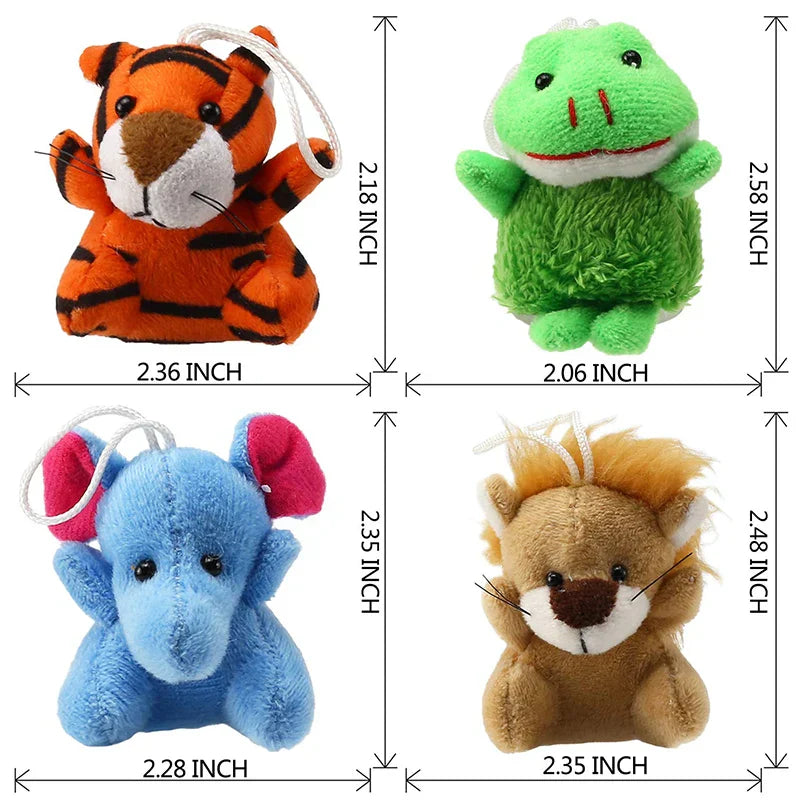 24 Mini Plush Animal Keychain Set Small Plush