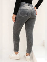 Plus Size Gray Jeans for Women Stretchy High