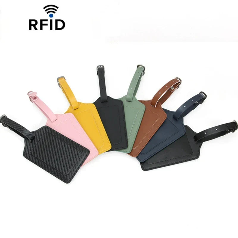 Stylish PU Leather Suitcase Identifier Tag Travel Luggage