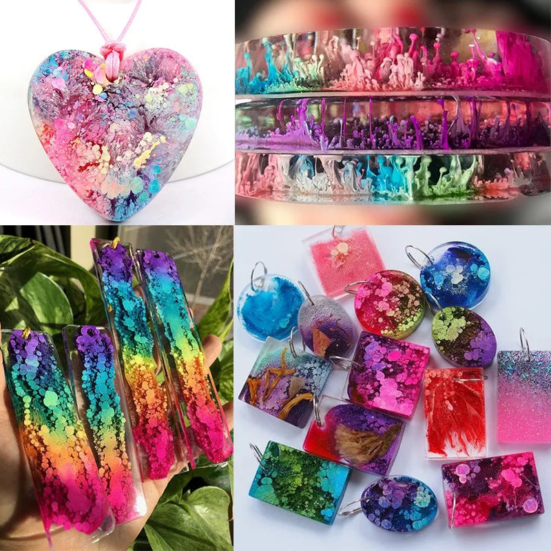 24Colors 10ml Alcohol Ink Set for AB Epoxy