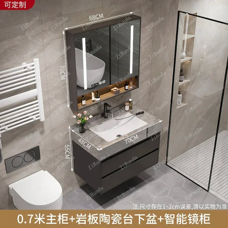 L Light Luxury Bathroom Stone Plate Integrated Bathroom