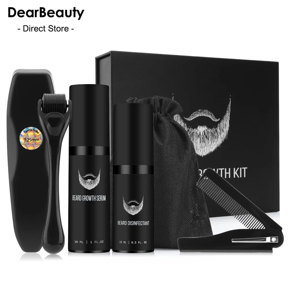 4Pcs/Set Beard Growth Kit Men Hair Enhancer Thicker