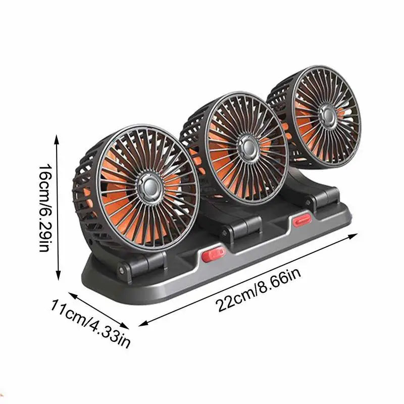 Portable Car Interior Cool Silent Fans With License