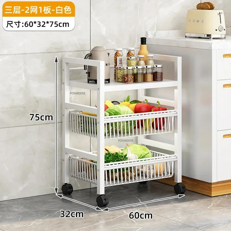 Home Kitchen Trolley Multifunction Oven Microwave Cart Moving