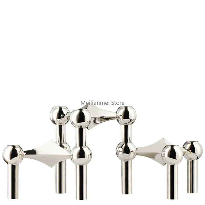 Molecular Structure Metal Candle Holder Nordic Gold Candlestick