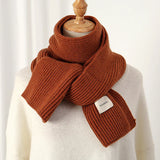 Warm Knitted Wool Soft Scarf Women Solid Korean