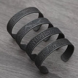 Black Stainless Steel Viking Rune Bracelets For Men