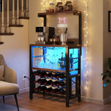 Kitchen Island with Storage, Bakers Rack with Power