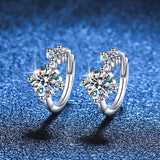 NeeTim Full Moissanite Hoop Earrings 925 Sterling Silver