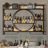 Luxury Metal Bar Cabinet Wine Spice Rack Open