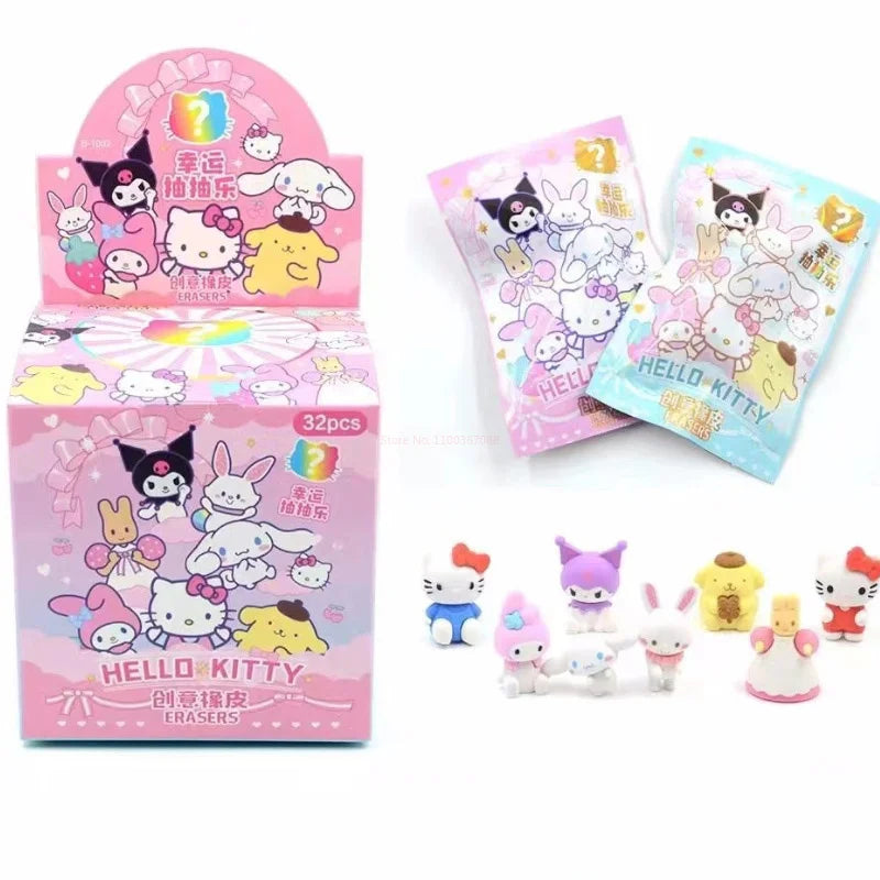 32pcs Sanrio Blind Box Doll Eraser Cartoon Cute