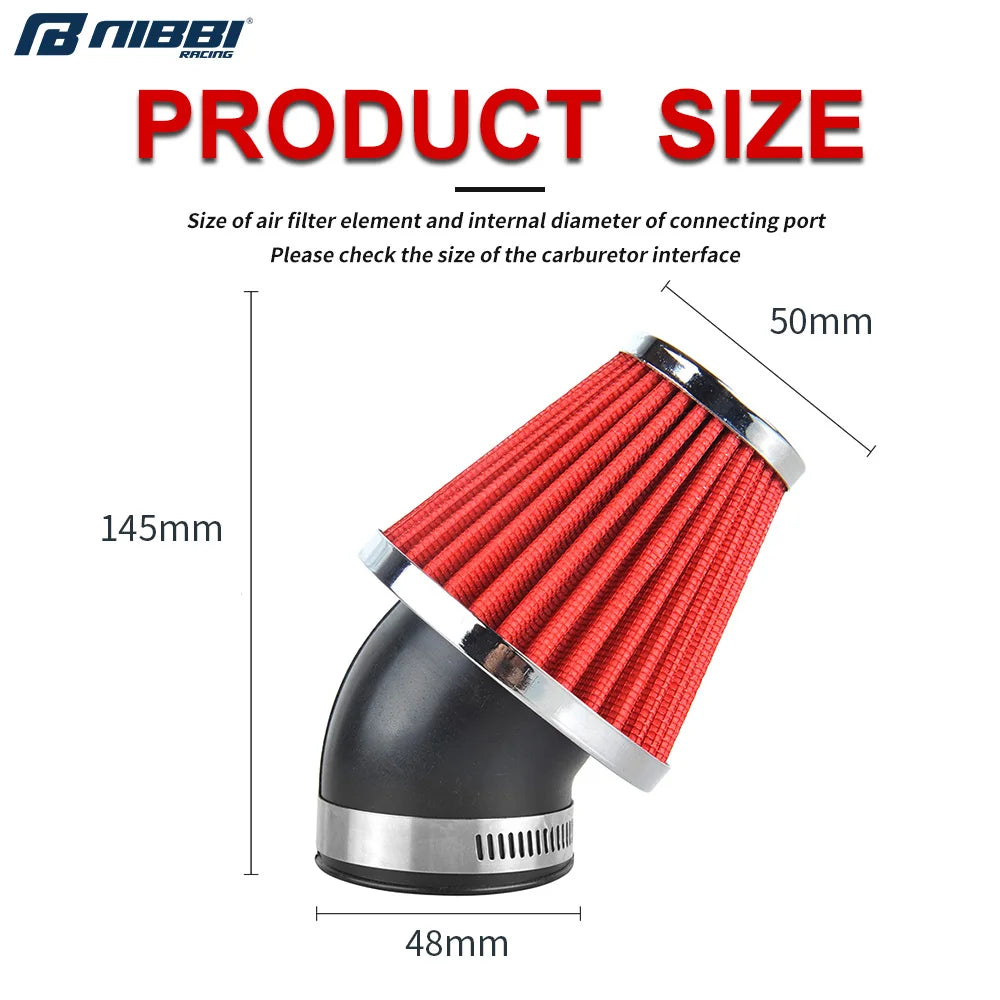 NIBBI Motorcycle Air Filter 4248mm Universal Carburetor Bend