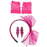 80S Headband Lace Party Accessories Gloves Costume Earrings