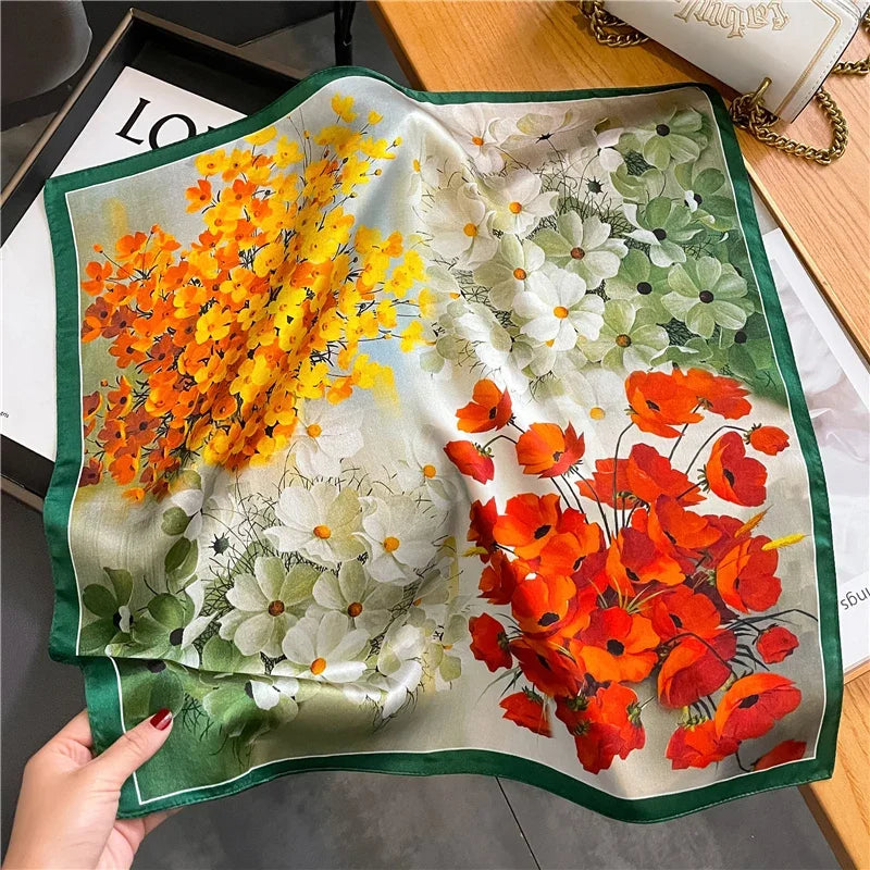 100 Real Silk Square Scarves Women Bandana High