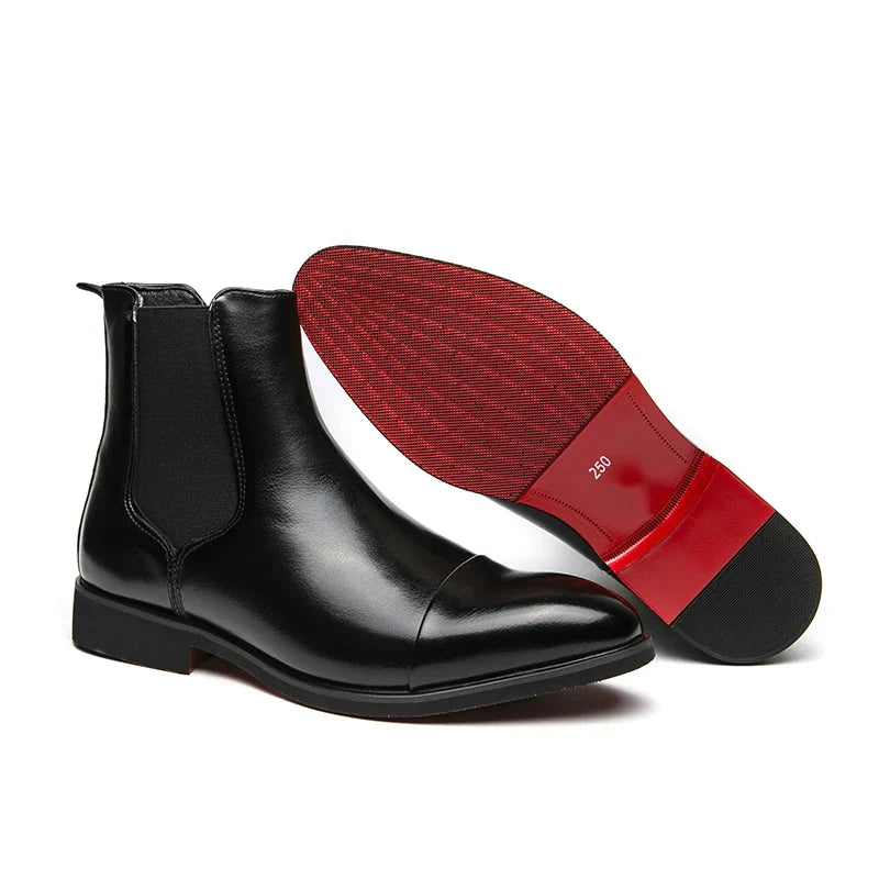 Chelsea Boots for Men Red Sole Pu Ankle