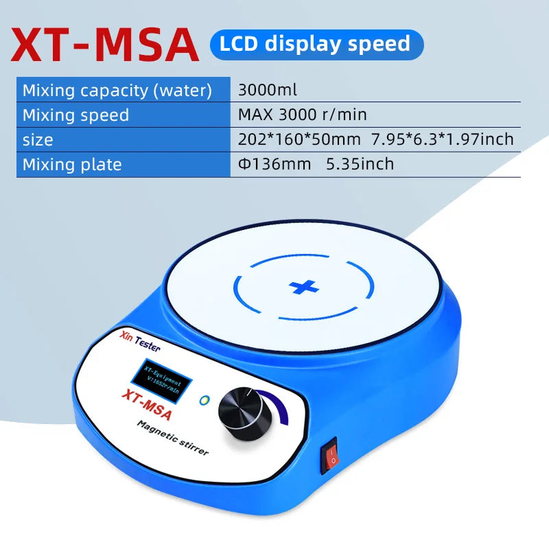 Xin Tester Magnetic Stirrer 3000ml LCD Display,Home/Lab Digital