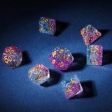 Cusdie 3 Layers Glitter Dice DND 7Pcs Resin