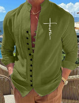 Hot Sale Spring Cotton Linen Autumn Men's Long-Sleeved