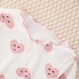 hibobi 2-Piece Girl Spring Allover Heart Printed Long