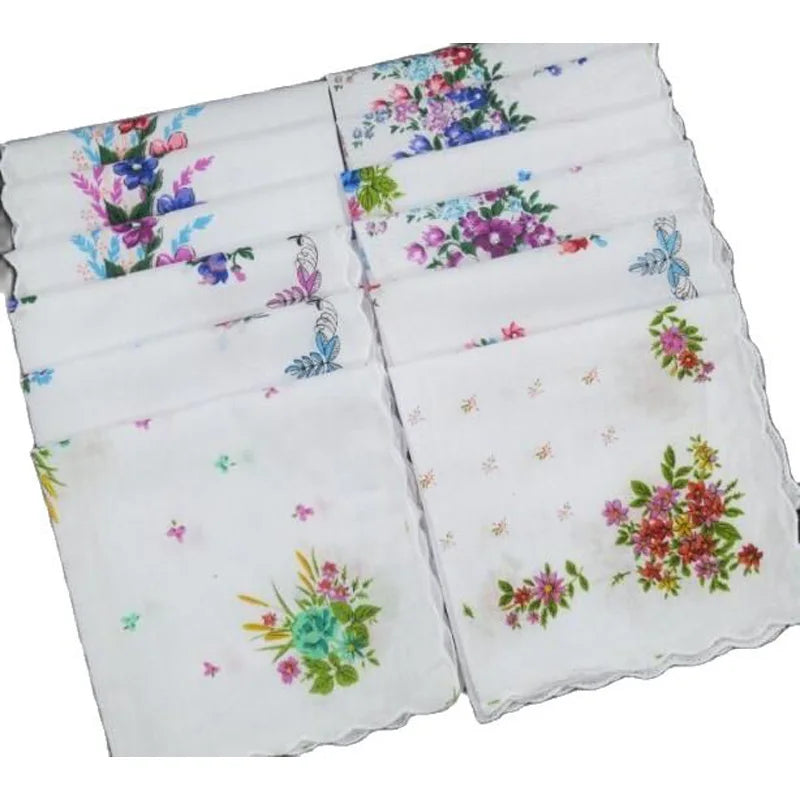 5pcs 28CM HOT Cotton white lace Printed women
