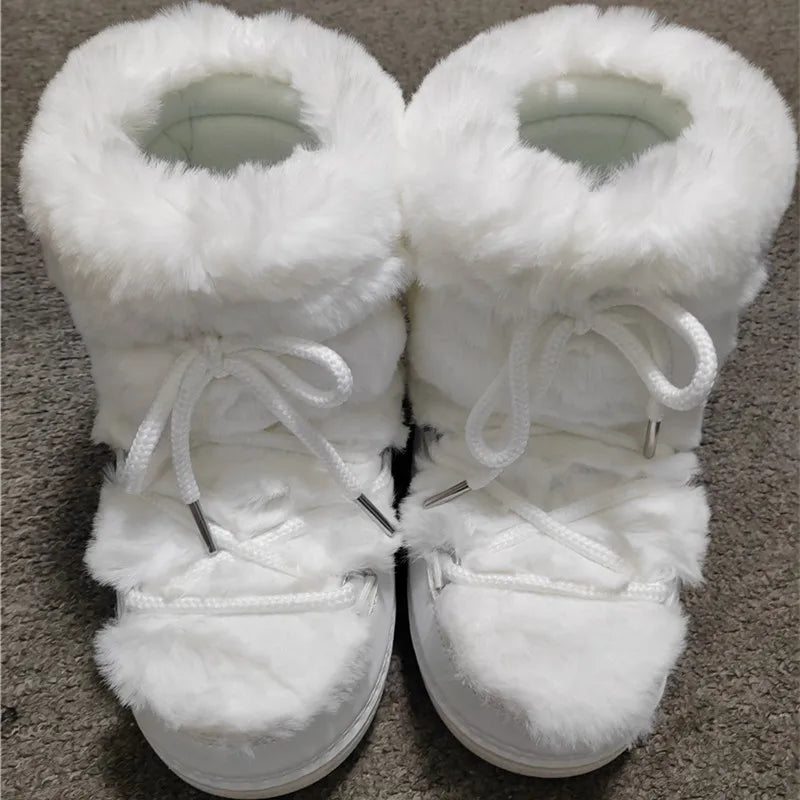 2024 Winter Fur Boots Snow Boots Women Ski