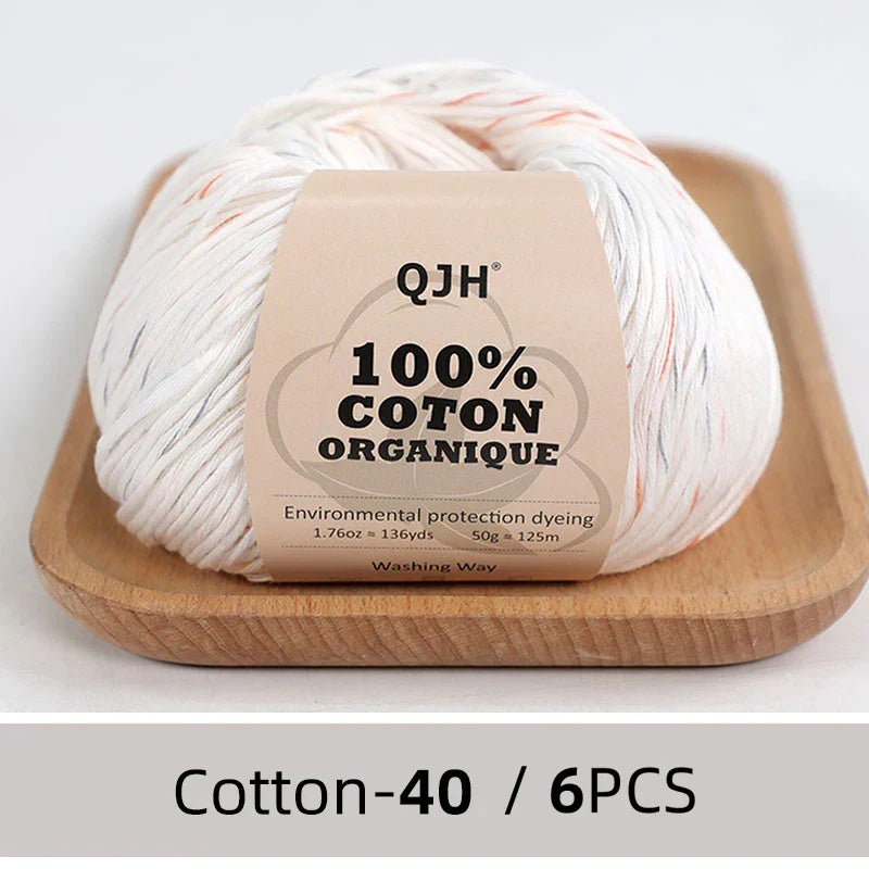QJH 100% Cotton Yarn, Cotton Baby Sport Weight
